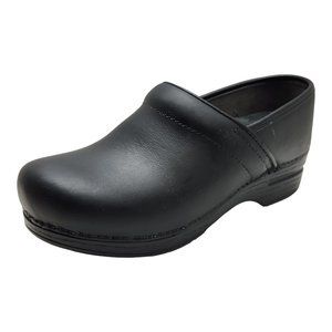 Dansko Pro XP Clog Black Pull Up Leather Women’s Slip On Shoes 39 US 8.5-9